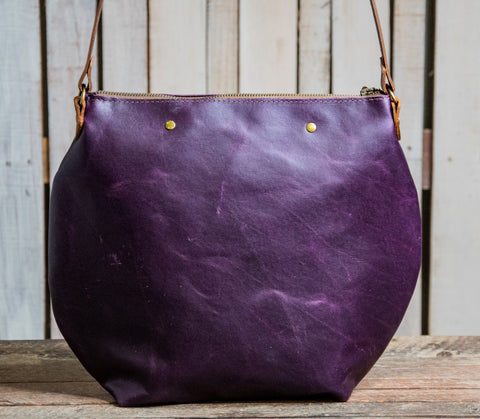 The Purple Rain LIMITED RUN Eco-friendly Marie Leather Bag | Curved boho style with Tassel