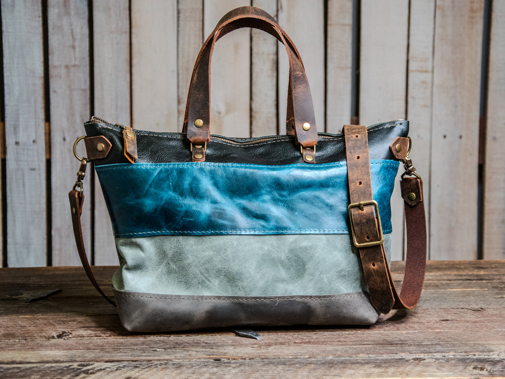 Ready to Ship | Handmade Leather Tote Bag | Della Ombre Bowler | U2