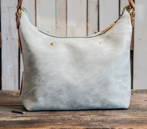 Limited Run | The Spring Tulip Boho Bag! | Eco-tanned Lunar Grey Leather