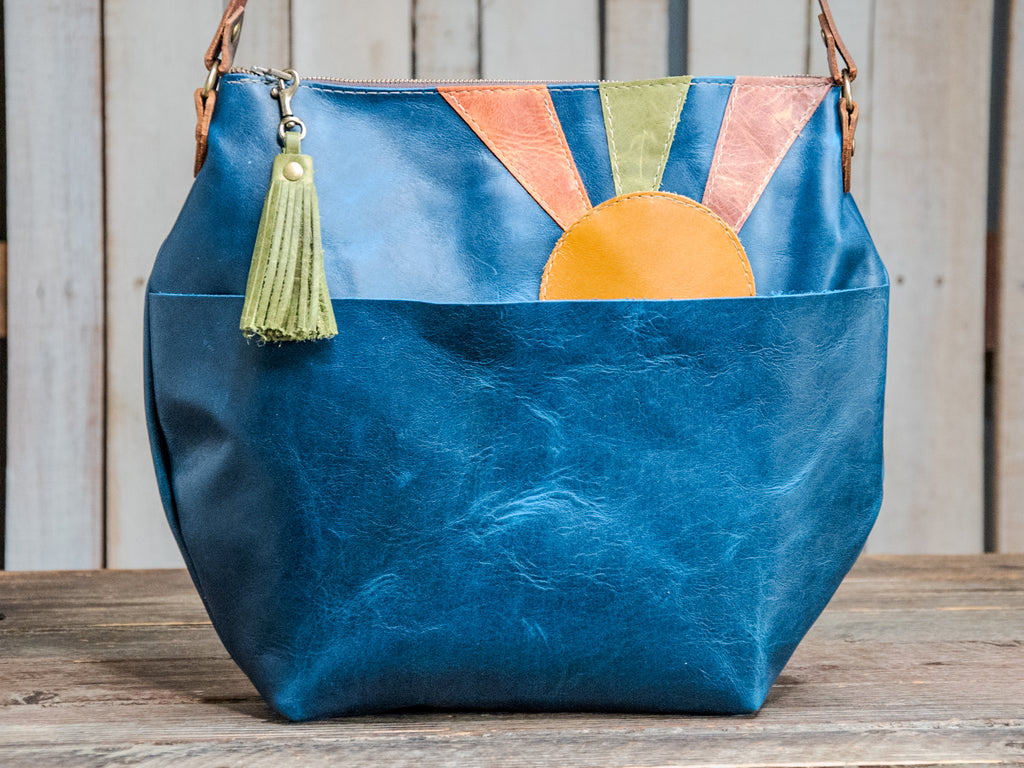 Ready to Ship | NEW SPRING LINE PREVIEW | Handmade Leather Tote Bag | The Marie Leather Bag | Blue Sunrise