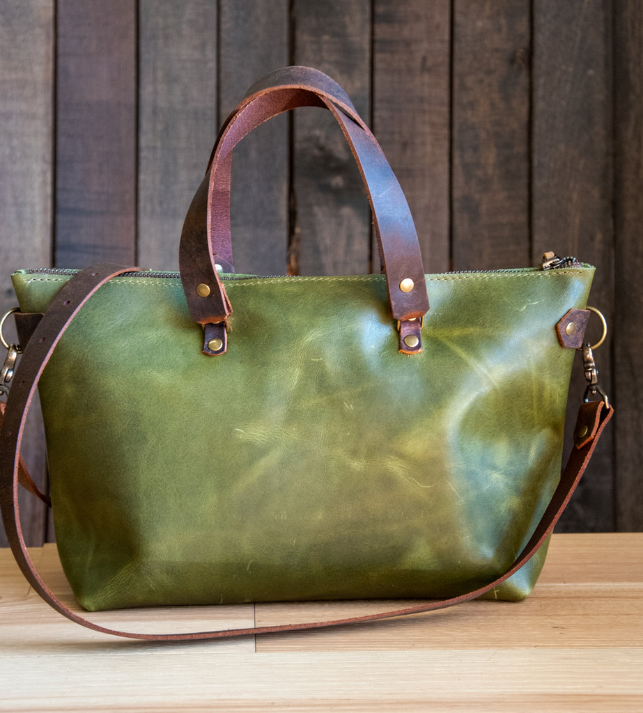 Handmade Leather Purse | Eco Friendly Leather Tote Bag | The Bowler Bag | Medium