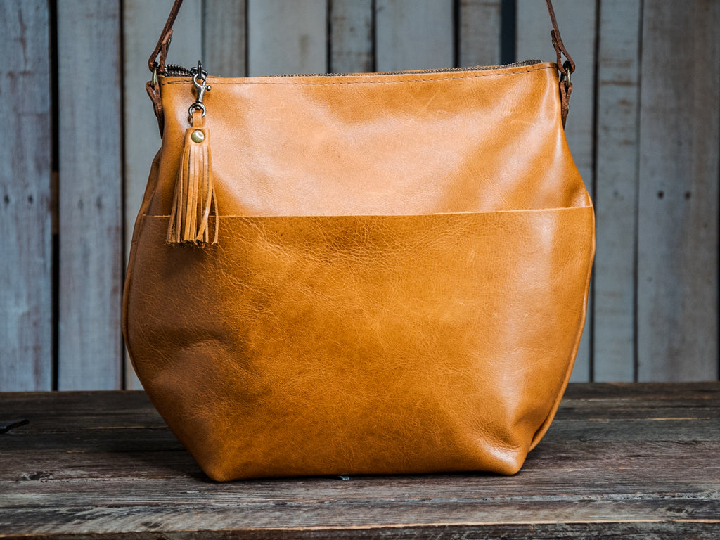 Ready to Ship | NEW SPRING LINE PREVIEW |  Eco-friendly Marie Leather Bag | Curved boho style with Tassel | Sunflower