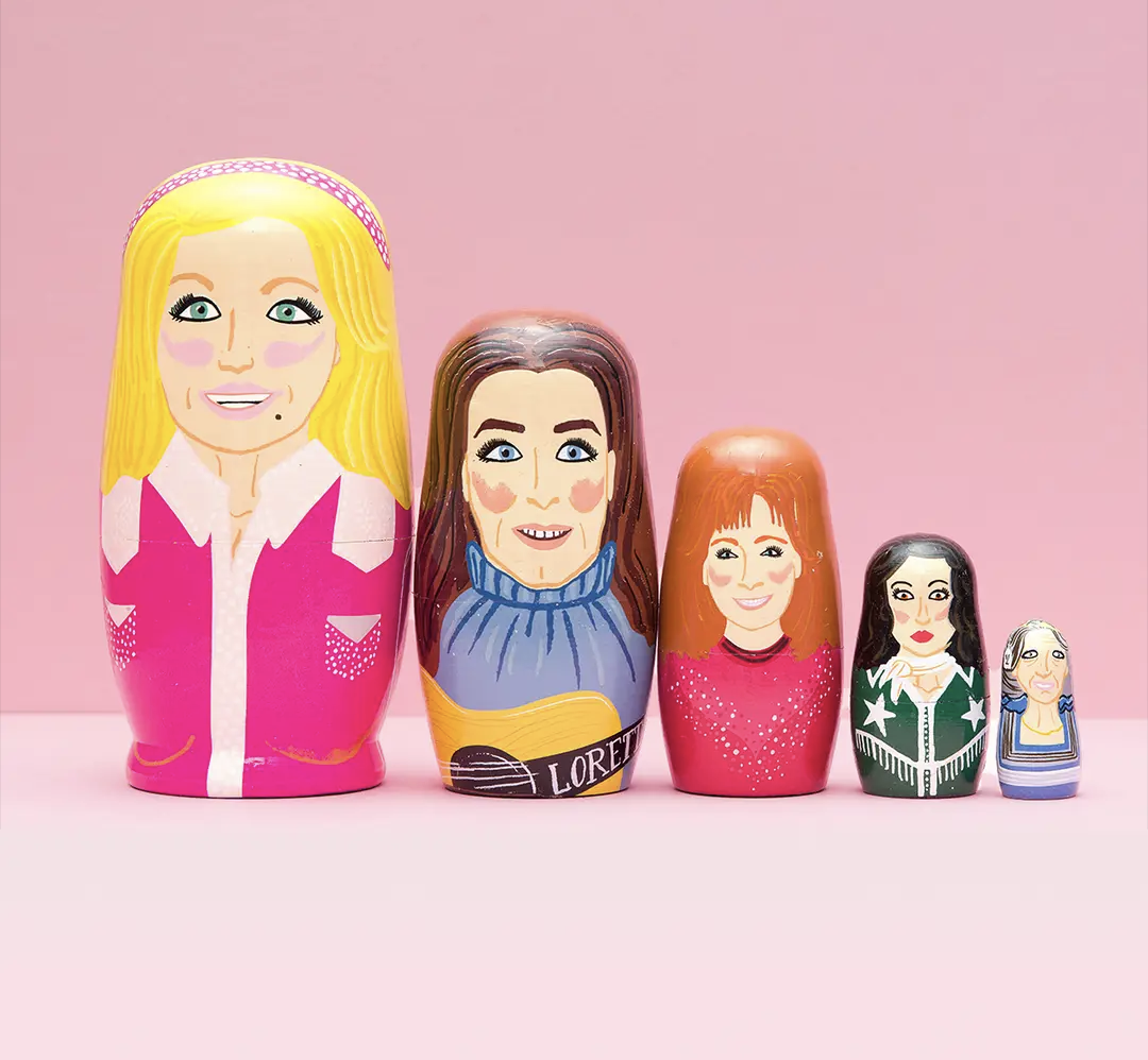 Decor Wooden Nesting Dolls Larney Babs Icon Series Women of In Blue Handmade
