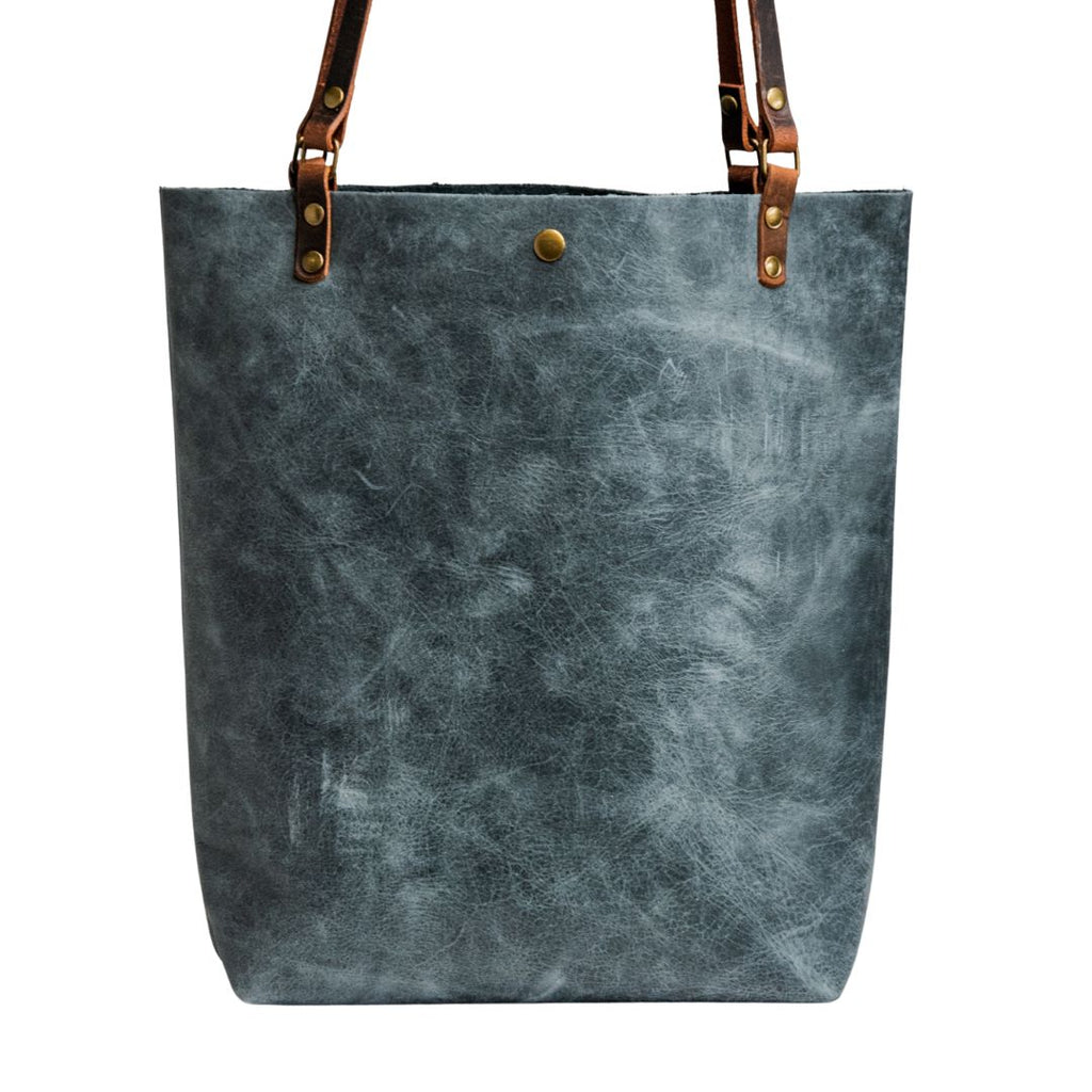 Ready to Ship | NEW SPRING LINE PREVIEW | Handmade Leather Tote Bag | Large North South |  Dusk Blue