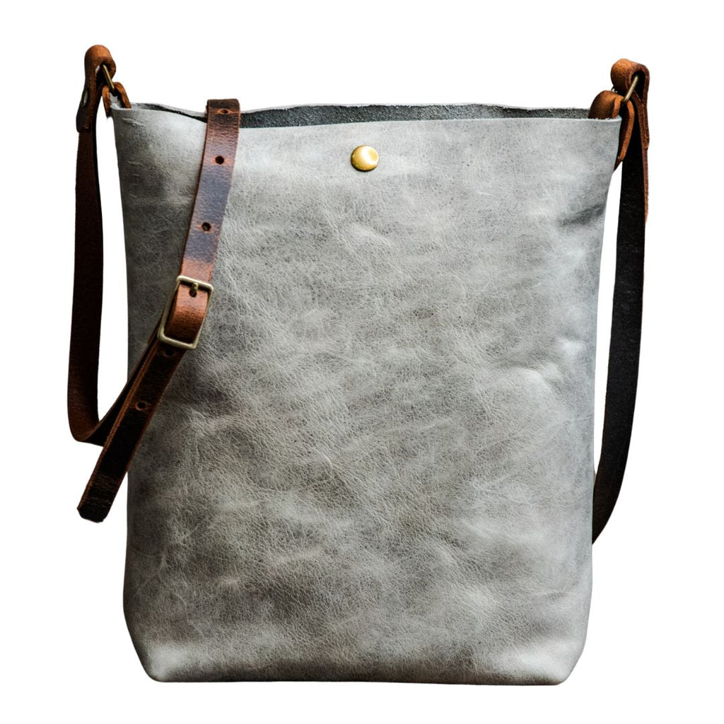 Ready to Ship | NEW SPRING LINE PREVIEW  | Handmade Tote Leather Bag | Small North South Tote | lunar grey