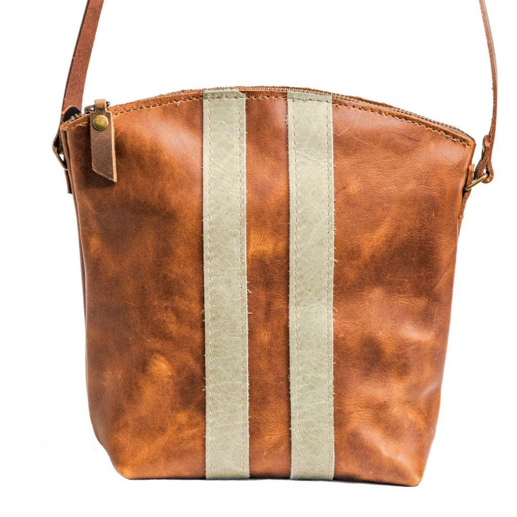 Ready to Ship | NEW SPRING LINE PREVIEW | Handmade Leather Tote Bag | Curved small Zipper Bag | The Nelson Striped in Chestnut