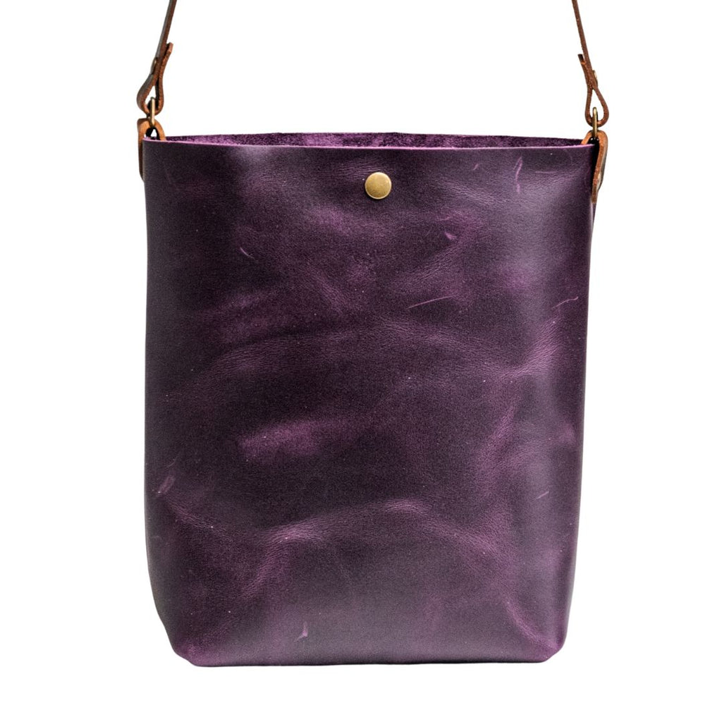 Ready to Ship | NEW SPRING LINE PREVIEW  | Handmade Tote Leather Bag | Small North South Tote | Purple Rain