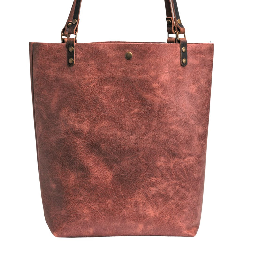 Ready to Ship | NEW SPRING LINE PREVIEW | Handmade Leather Tote Bag | Large North South |  Rose