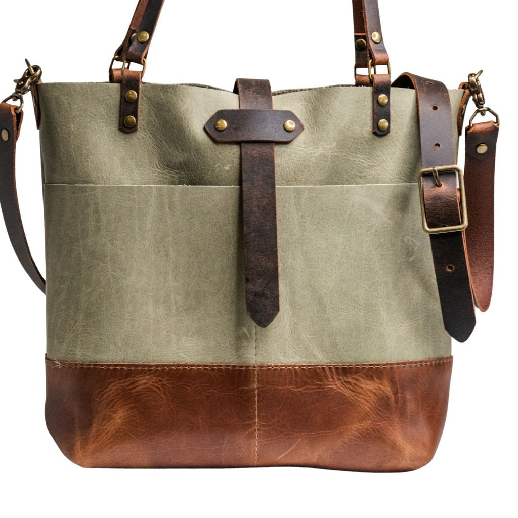 Ready to Ship | NEW SPRING LINE PREVIEW |  Handmade Leather  Tote Bag | Leather ML tote | SAGE