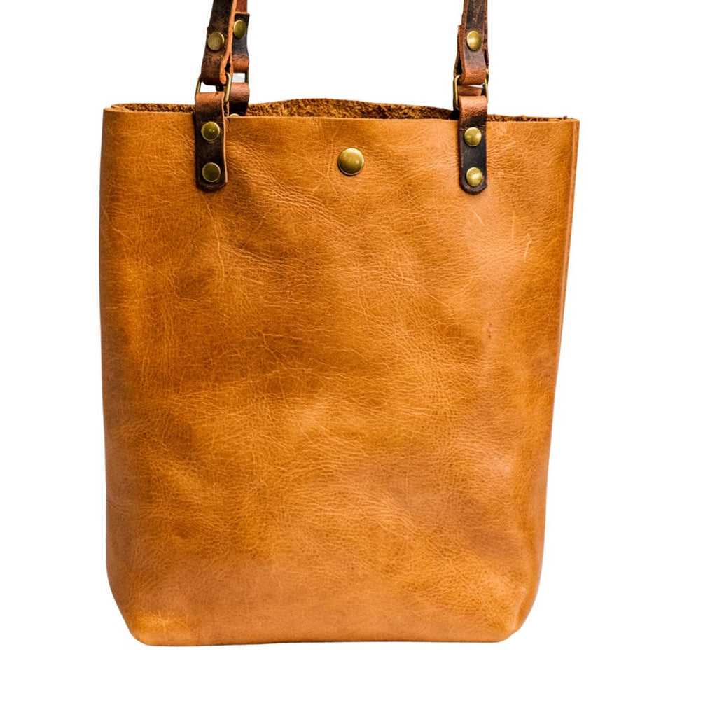 Ready to Ship | NEW SPRING LINE PREVIEW  | Handmade Tote Leather Bag | Small North South Tote | caramel