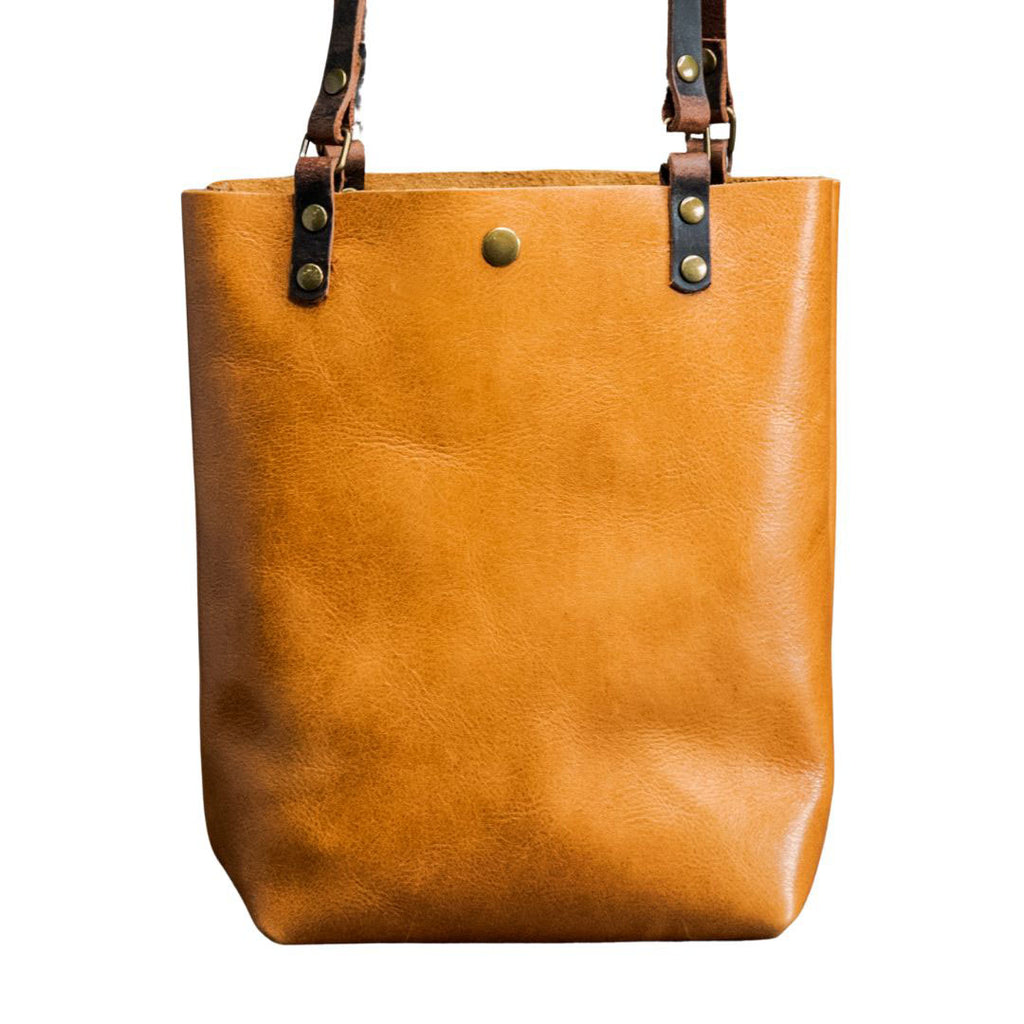 Ready to Ship | NEW SPRING LINE PREVIEW  | Handmade Tote Leather Bag | Small North South Tote | Sunflower
