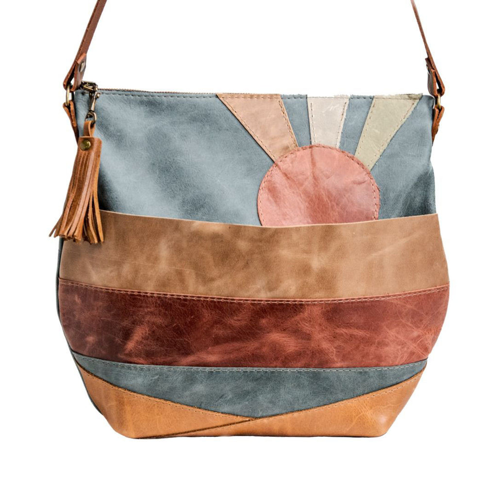Ready to Ship | NEW SPRING LINE PREVIEW | Handmade Leather Tote Bag | The Marie Leather Bag | The blue Yacht Rock Sunrise