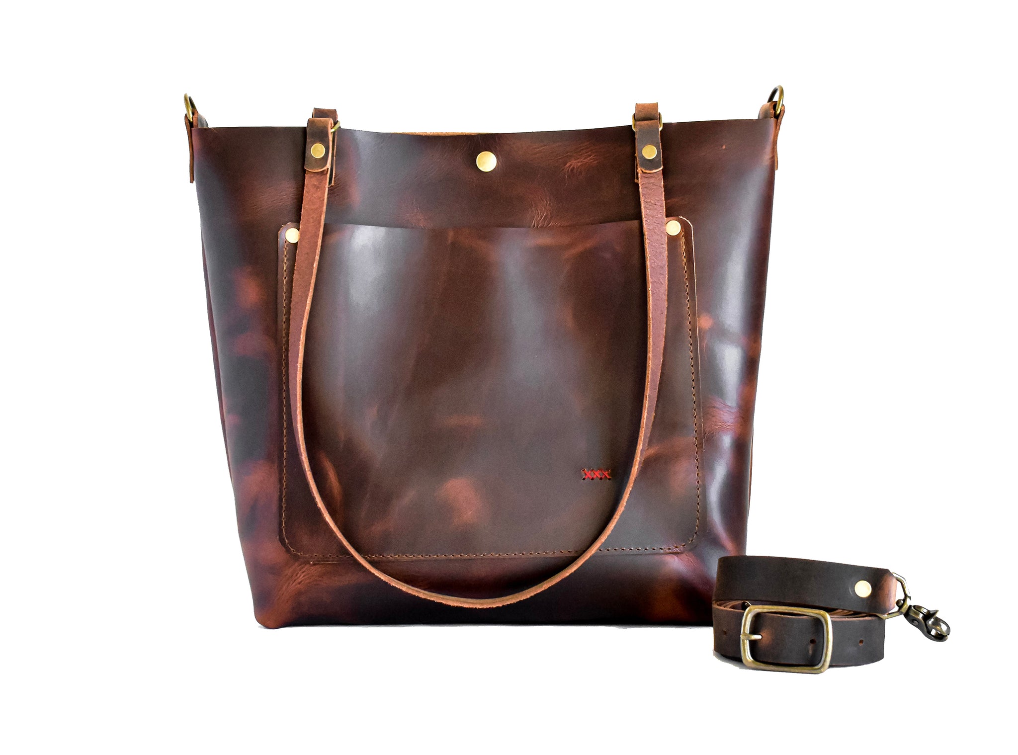 Handmade Classic Leather Tote Bag | Medium | Snap
