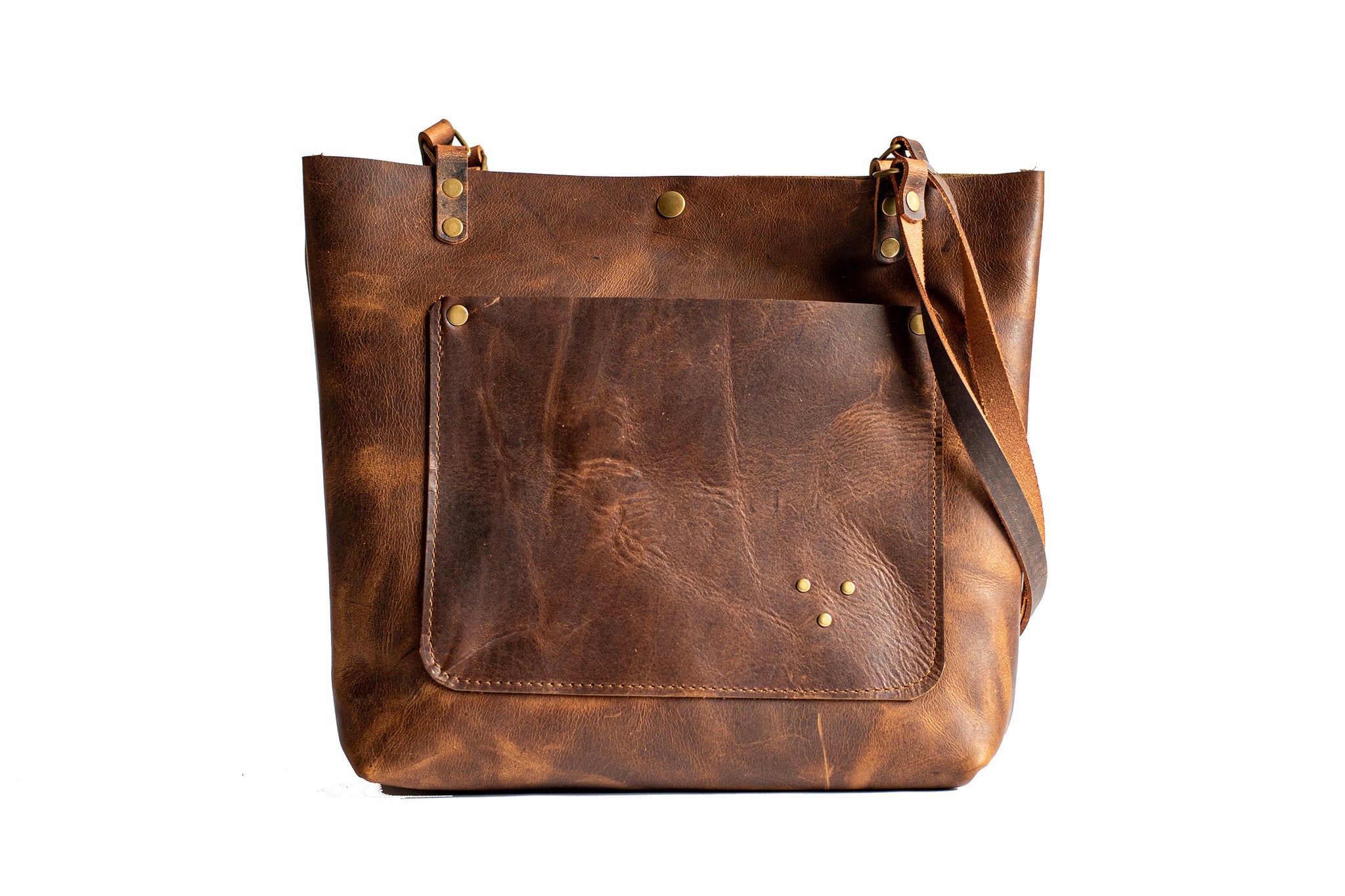 Eco Leather Handmade Classic Leather Tote Bag | Small, Snap | Eco Friendly Leather