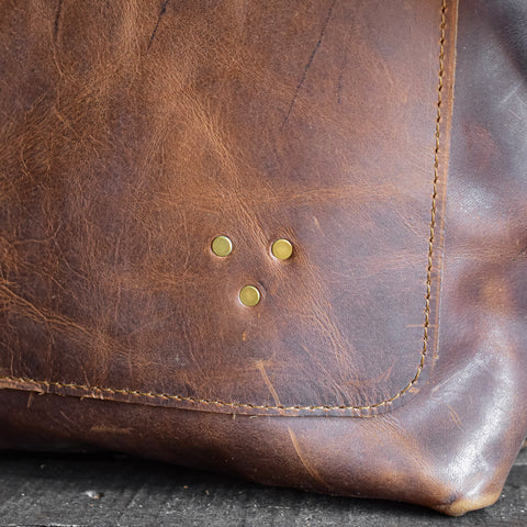  Limited Edition Handmade Leather Tote Bag Medium,  - In Blue Handmade