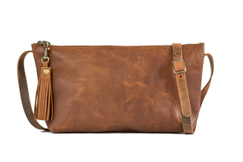 Leather Zipper Bag | Handmade Leather Purse | Small