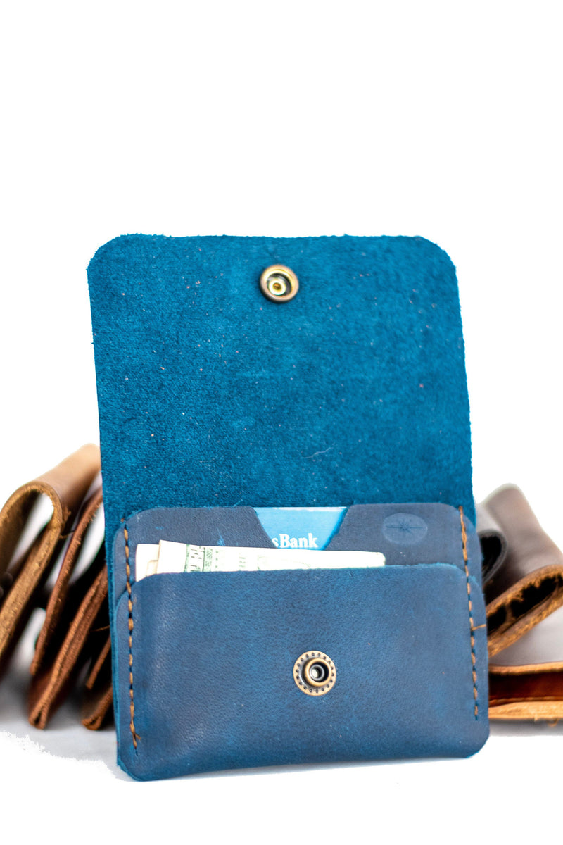 New Porsche Gentian Blue Genuine Leather high quality Card Holder Wallet