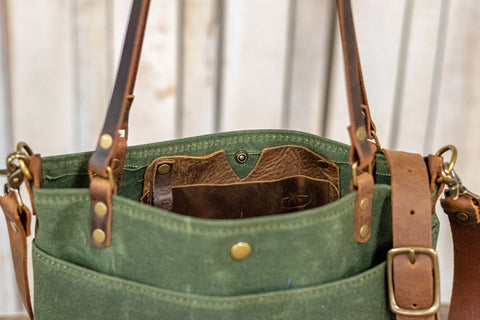 Weekly Limited-Run Bags | Leather tote | Made in USA | The Waxed Canvas and Leather Sunrise  Bag