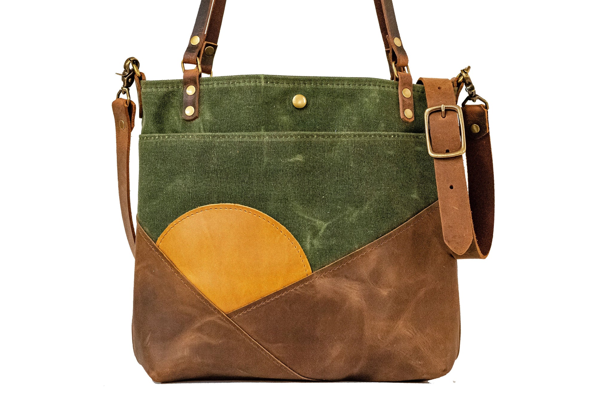 The Waxed Canvas Sunrise Tote | Leather tote | Made in USA | small