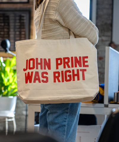 Canvas Tote Bag - John Prine x Oxford Pennant - John Prince Was Right | Pre-Order | Icon Collection