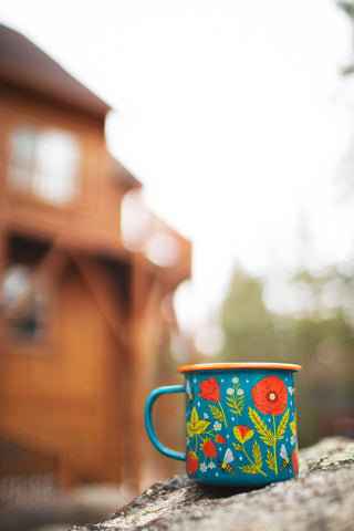 Enamel Coffee Mug | Trek Light | Garden Buzz