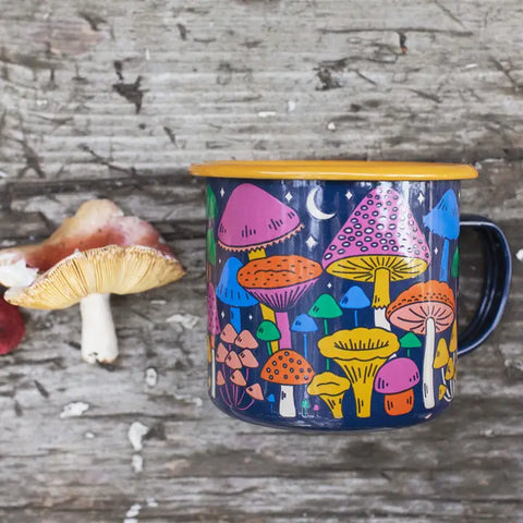 Enamel Coffee Mug | Trek Light | Midnight Mushroom | Pre Order