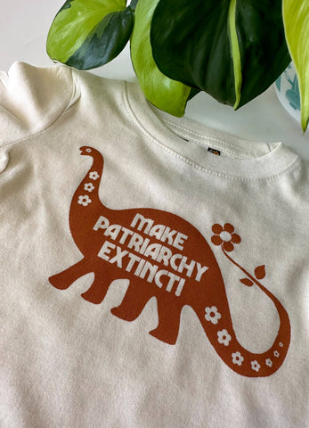 Youth T-shirt | MBMB | Make Patriarchy Extinct | Dinosaur Tee