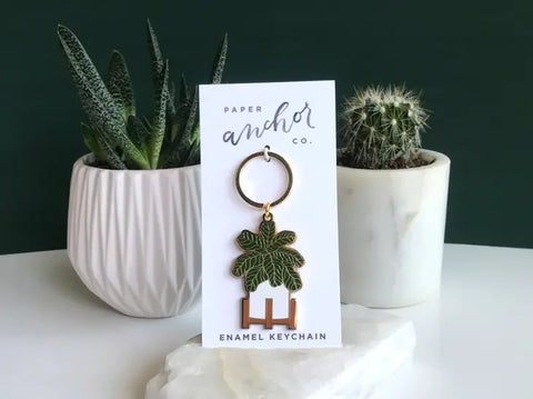 Enamel Keychain | Made by Paper Anchor Co. | Fiddle Leaf Fig Plant