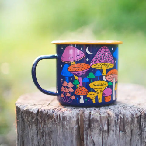 Enamel Coffee Mug | Trek Light | Midnight Mushroom | Pre Order