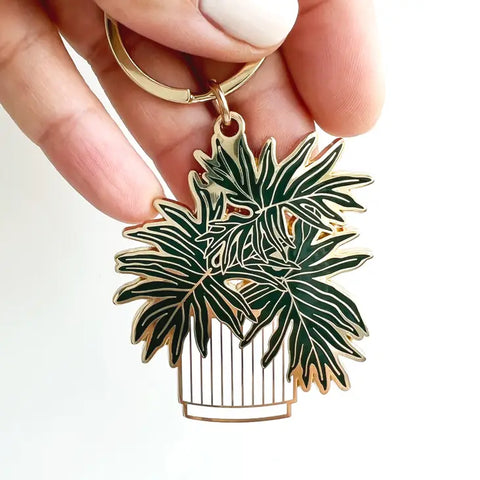Enamel Keychain | Made by Paper Anchor Co. | Split-Leaf Philodendron Plant