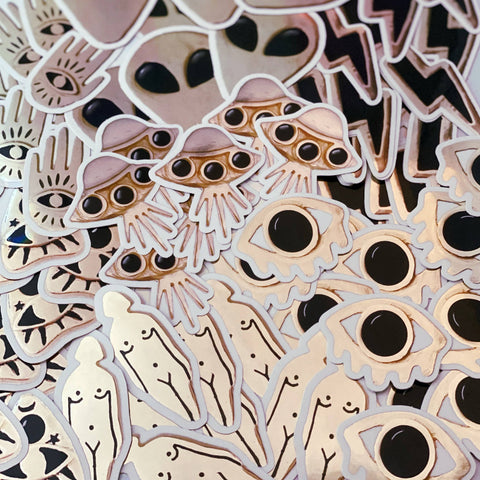 Sticker | Therese Kuempel Jewelry | Metallic Gold Vinyl | Hand Eye