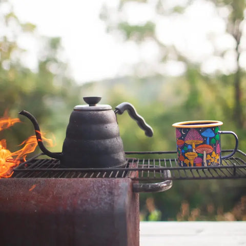 Enamel Coffee Mug | Trek Light | Midnight Mushroom | Pre Order