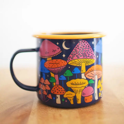 Enamel Coffee Mug | Trek Light | Midnight Mushroom | Pre Order