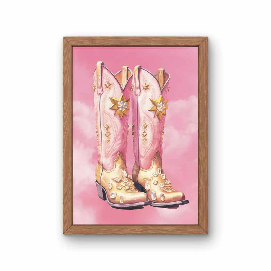 8x10 Art Print | Lady Kady Art | Pink Space Cowgirl Boot