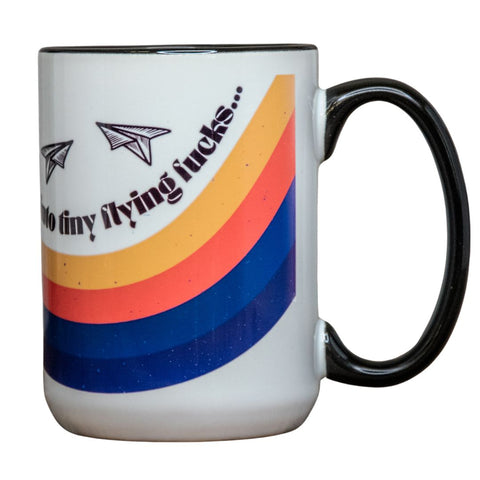 The LARGE Coffee Cup | Hand printed original artwork mugs | Flying Fucks