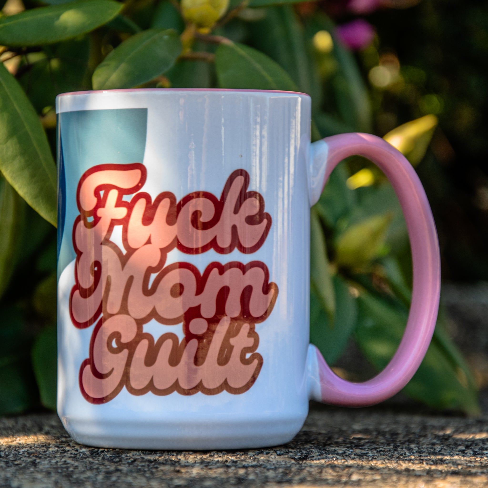 The In Blue Mug | LARGE Coffee Cup | Hand printed original artwork | Fuck Mom Guilt