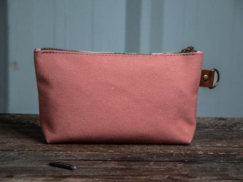 Ready to Ship | Frida | Hand Printed Canvas Everyday Pouch | Camp Blue