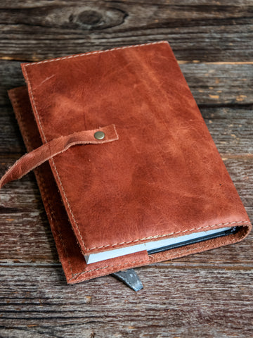 CLOSEOUT SALE | Leather A6 Journal | Leather Notebook | 4x6 Sketchbook | Gift | Applique
