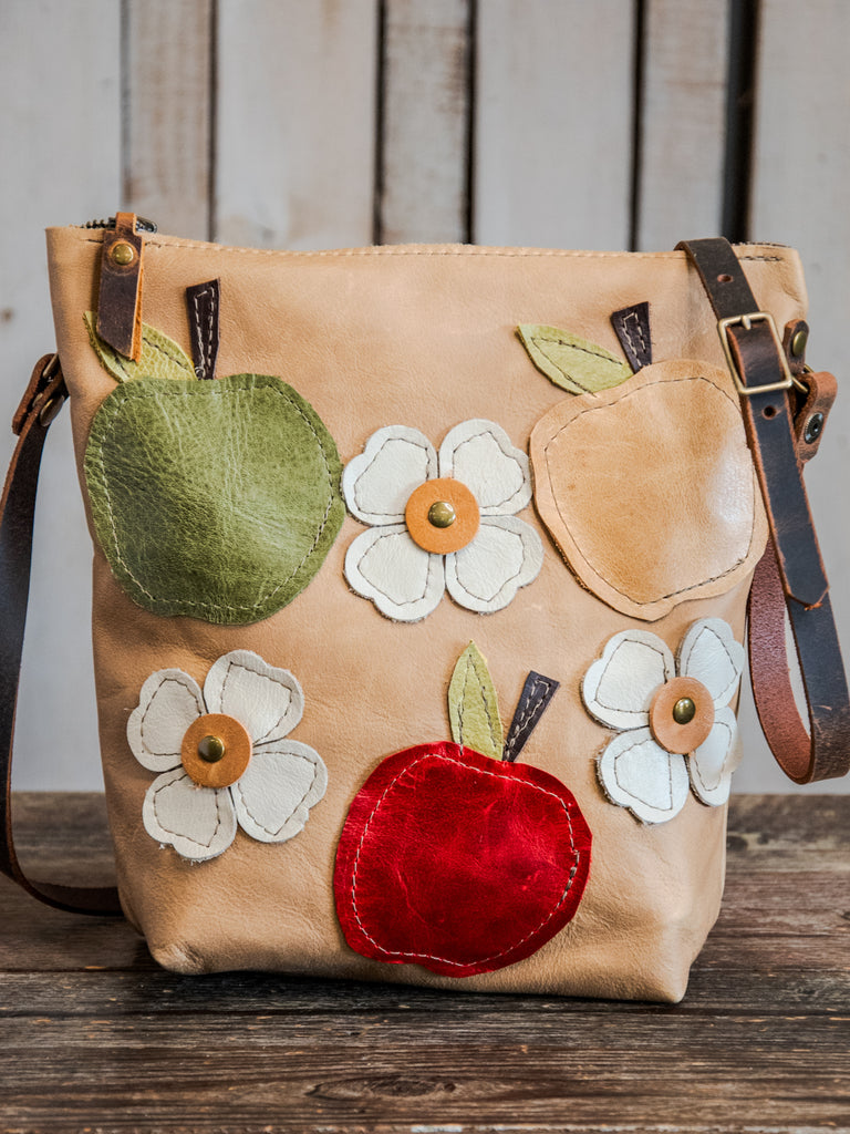 Ready to Ship | One of a Kind | Handmade Tote Leather Bag | Small North South Tote | the Belen Apple of my eye tote | L23