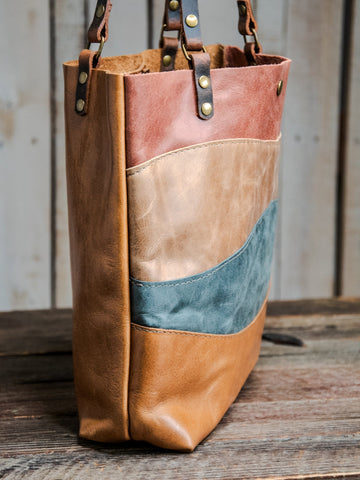 New Spring Line | The Wavy Classic Small Tote | Handmade Leather Tote Bag