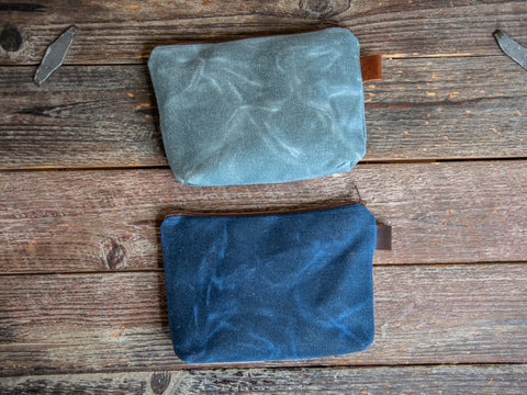 Applique Pouch | Handmade Waxed Canvas Zipper Pouch | WILLIE | Icon Collection NEW COLOR VARIETY