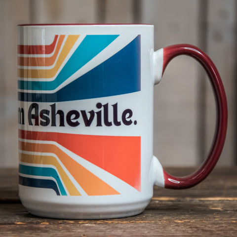 The LARGE In Blue Mug | Coffee Cup | Hand printed original artwork mugs | With Love from Asheville