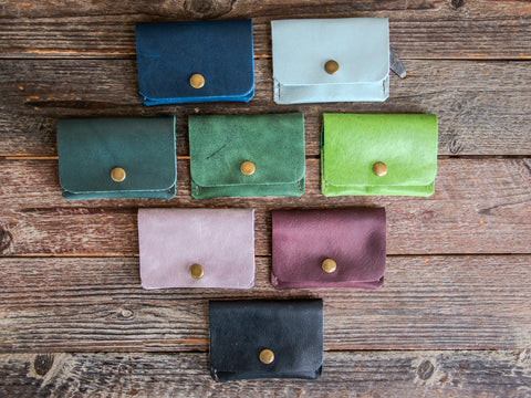 Ready to ship | Leather Card Wallet | Two-tone Wallet | Card Holder | one of a kind | multi