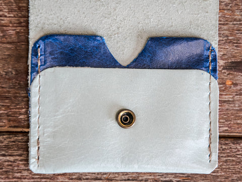 Ready to ship | Leather Card Wallet | Two-tone Wallet | Card Holder | one of a kind | multi