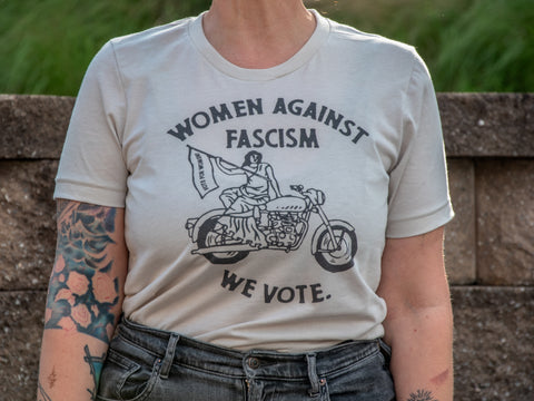 Made in USA | T-shirt | Unisex | Women Against Fascism | Heather Dust