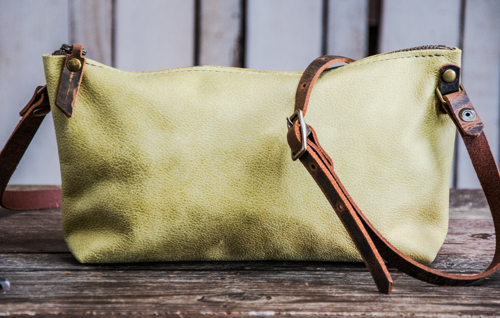 NEW LIMITED COLORS | The Mini-Zipper Bag | Crossbody strap | Ready to Ship | Chartreuse