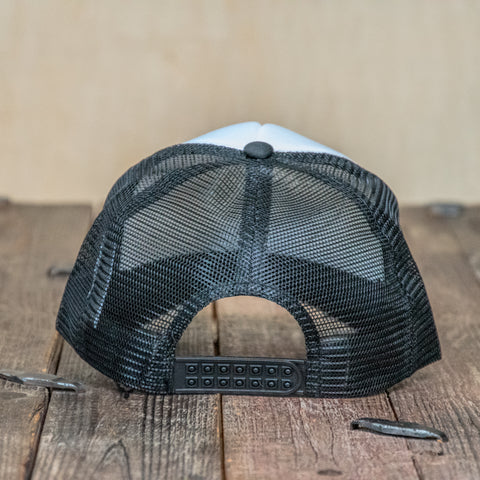 Trucker Hat | Hand Printed | Women Don't Owe You bird | Black Hat