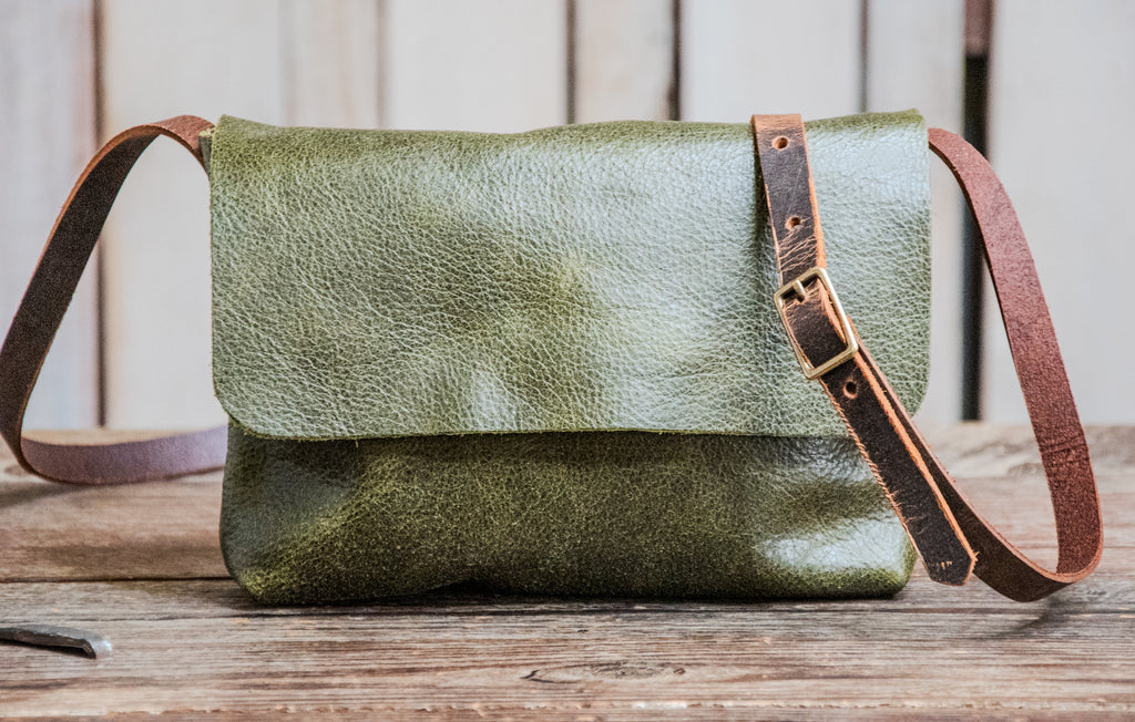 NEW LIMITED COLORS! | Mini Leather Satchel | Crossbody | Ready to ship | Forest Green