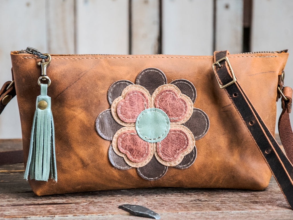 Ready to Ship | Small Handmade Leather Crossbody Zipper Bag | almost perfect Mini zip | R7