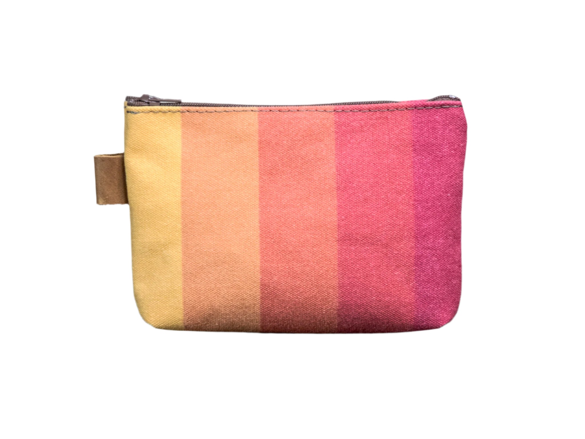 Ready to Ship | Red stripes | Hand printed MEDIUM Canvas Pouch | In Blue + Camp Blue